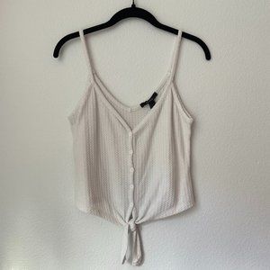 V-Neck Button Tie-front Tank Top